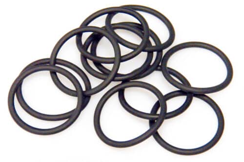 Pile of large black O-rings