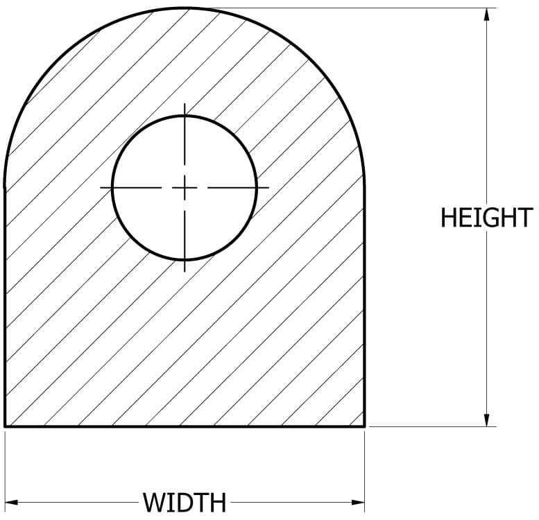 Engineering Drawing of a D Profile Extrusion