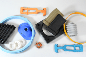 Variety of colorful molded rubber parts