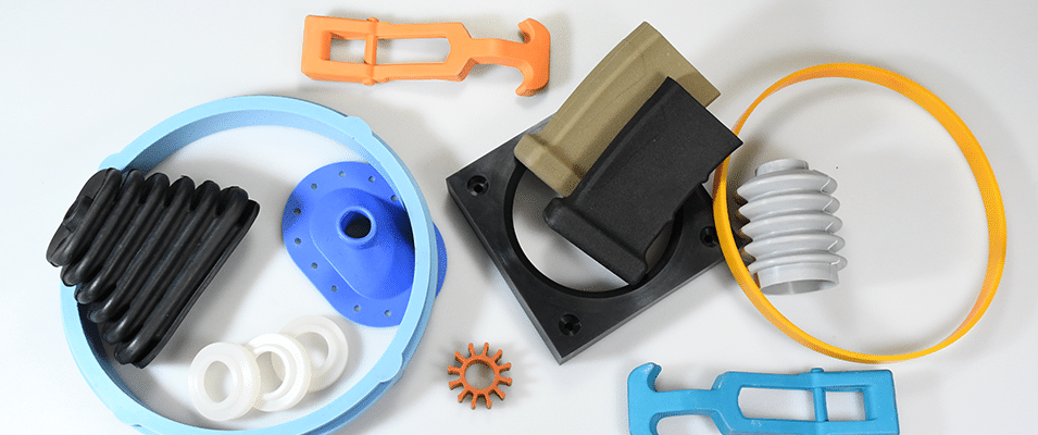 Mixed group of custom molded rubber parts