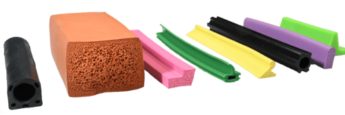 multiple different colored and profiled extrusions