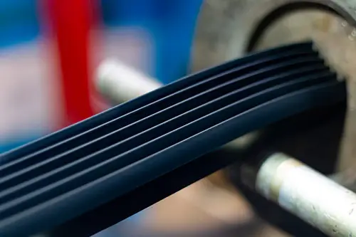Rubber extrusion process showing material passing through