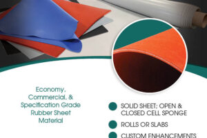 Custom rubber sheet material flyer in economy, commercial, and specification grade