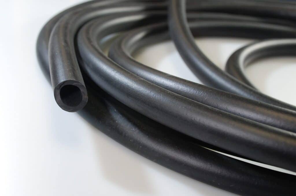 Black neoprene rubber tubing