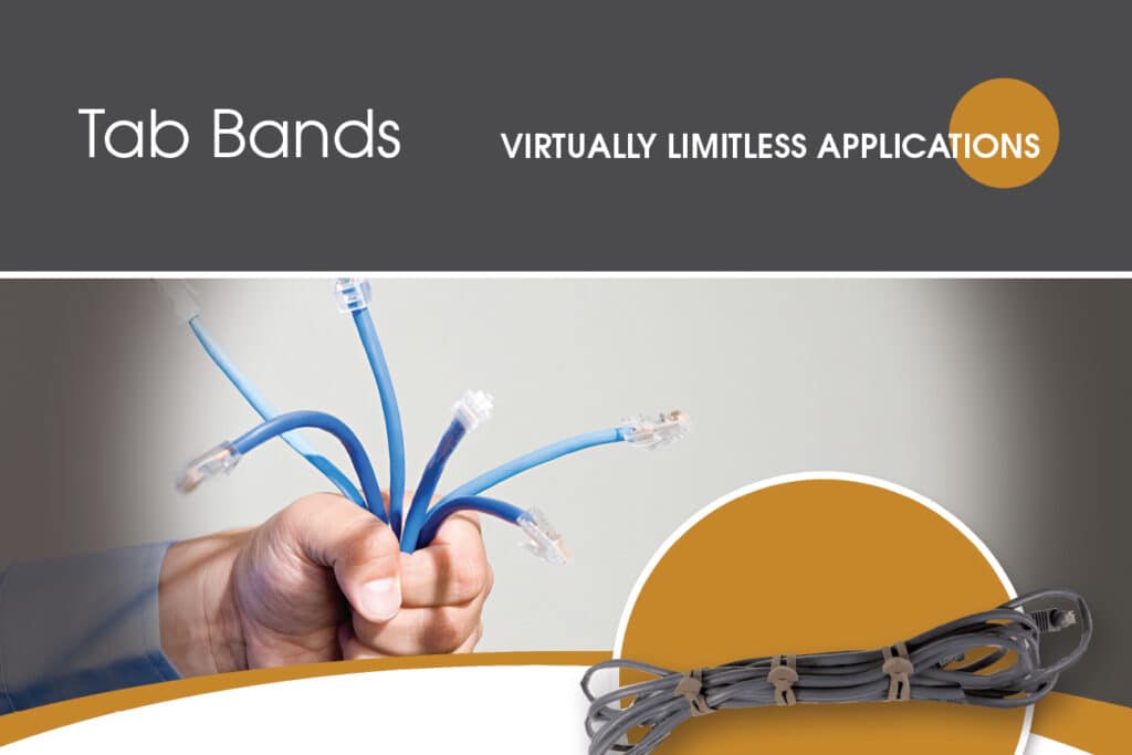 tab band one sheet with electrical wires bundled by tan tab bands