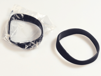 black wristbands, individually wrapped