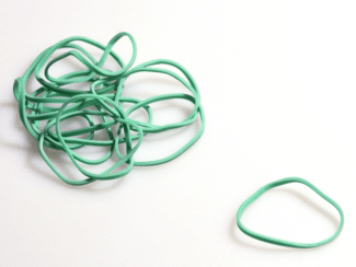 green natural rubber bands
