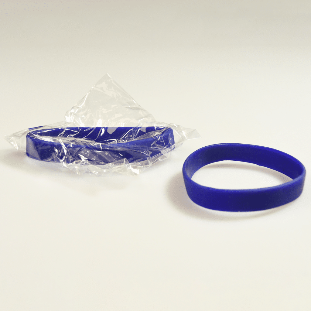 purple wristbands, individually wrapped