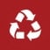 red recycling symbol icon